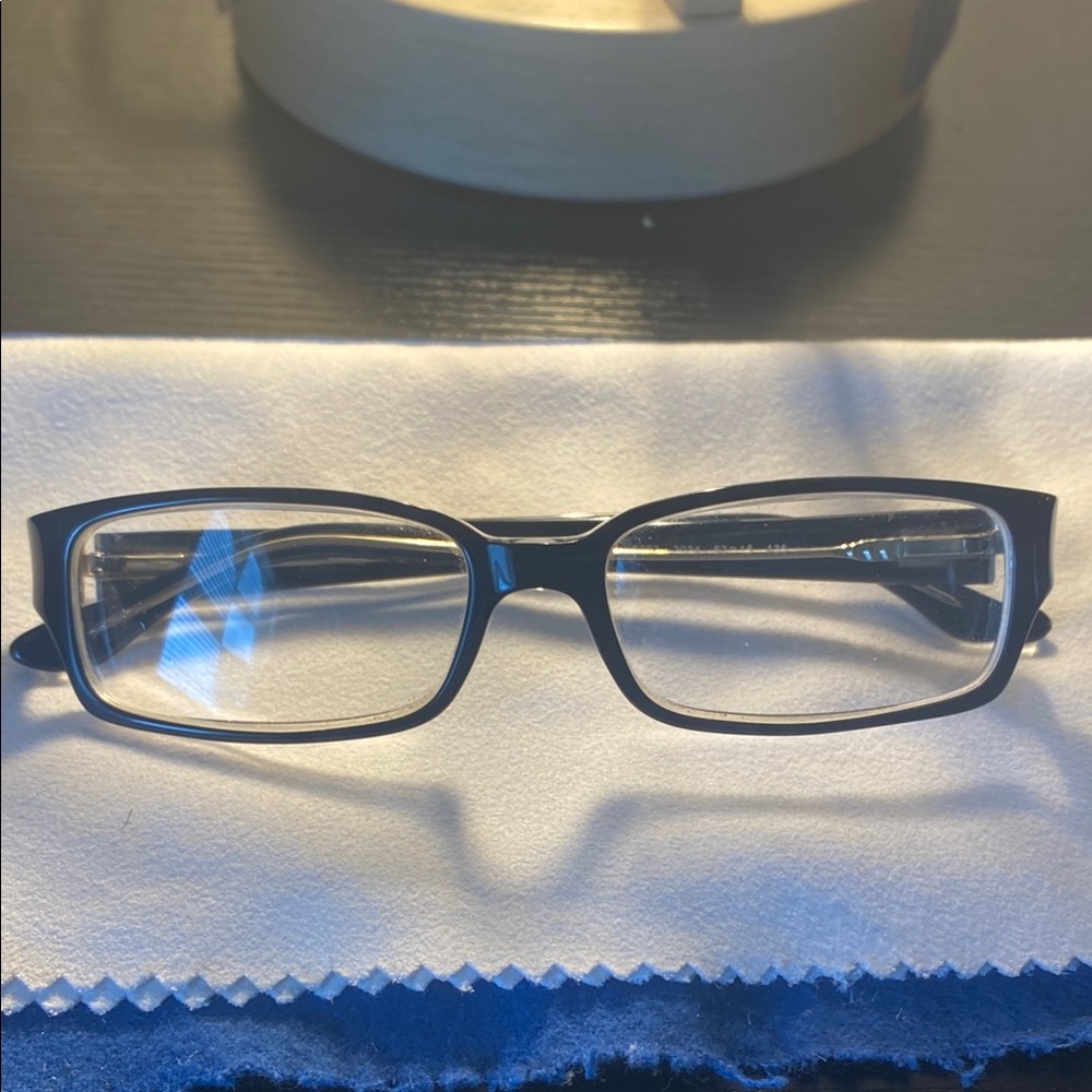 Black Ray Ban Rectangular Eyeglasses + Case - image 1